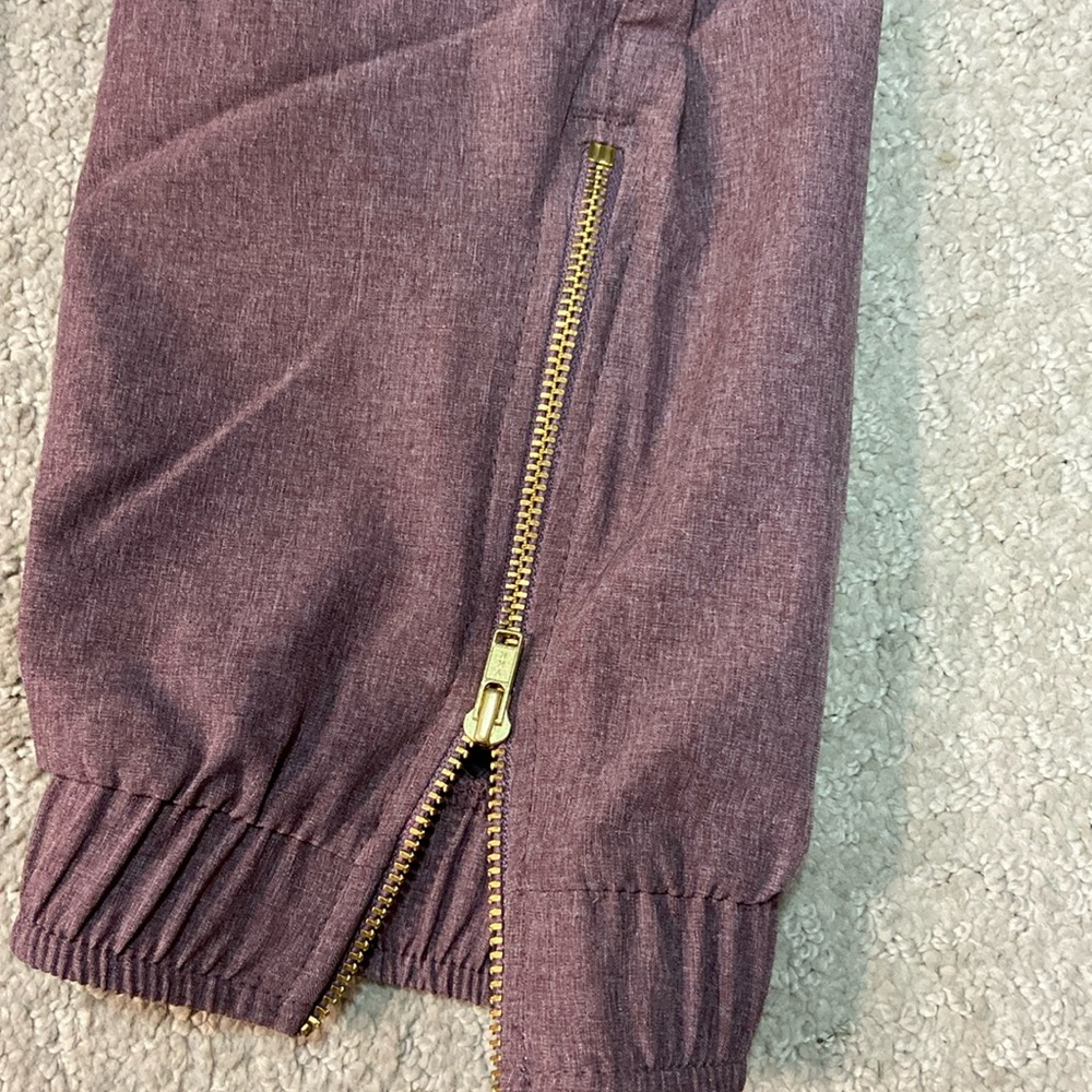 Heather Maroon Albion Fit Jetsetters with Gold Zipper Accents - Picture 6 of 6